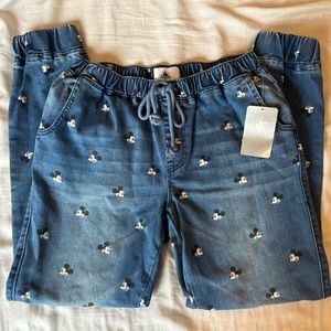 Women’s Disney Parks Mickey Mouse Denim Joggers Size S